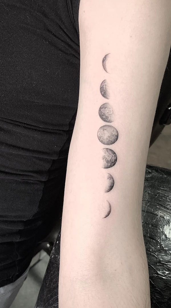 Moon Phases tattoo, Moon Phases tattoos, minimalist tattoos