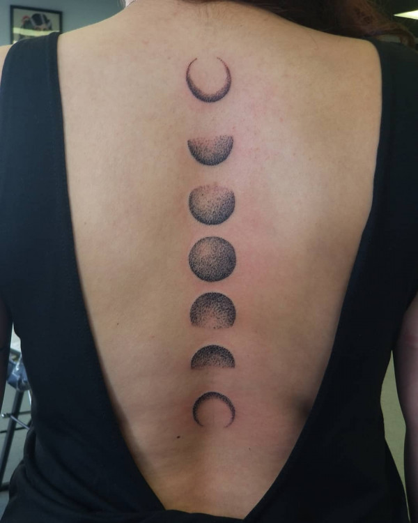 Moon phases tattoos small, moon phases tattoos, Moon phases tattoos for females, moon phases tattoo meaning, Moon phases tattoos for ladies, moon phases tattoo designs, moon phase spine tattoos