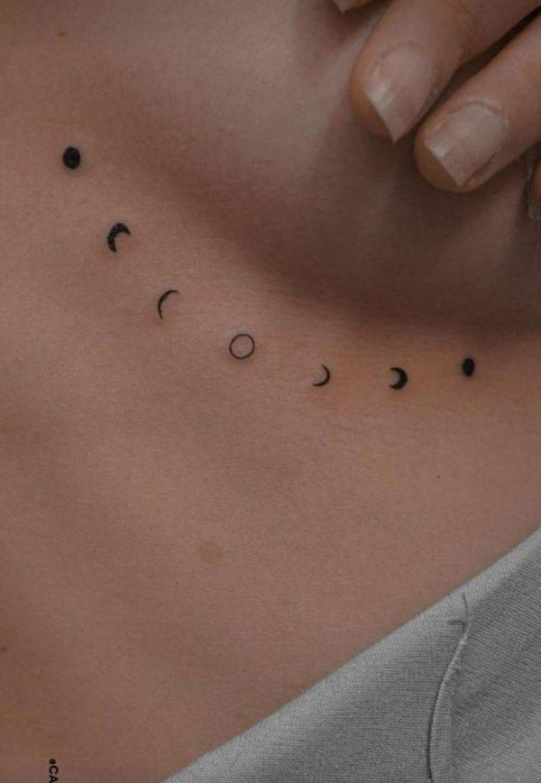 small moon phase tattoos, minimalist moon phase tattoo designs