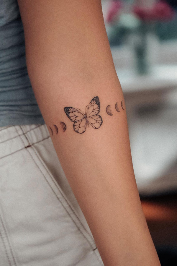 Moon phases tattoos small, moon phases tattoos, Moon phases tattoos for females, moon phases tattoo meaning, Moon phases tattoos for ladies, moon phases tattoo designs, moon phase tattoo with butterfly