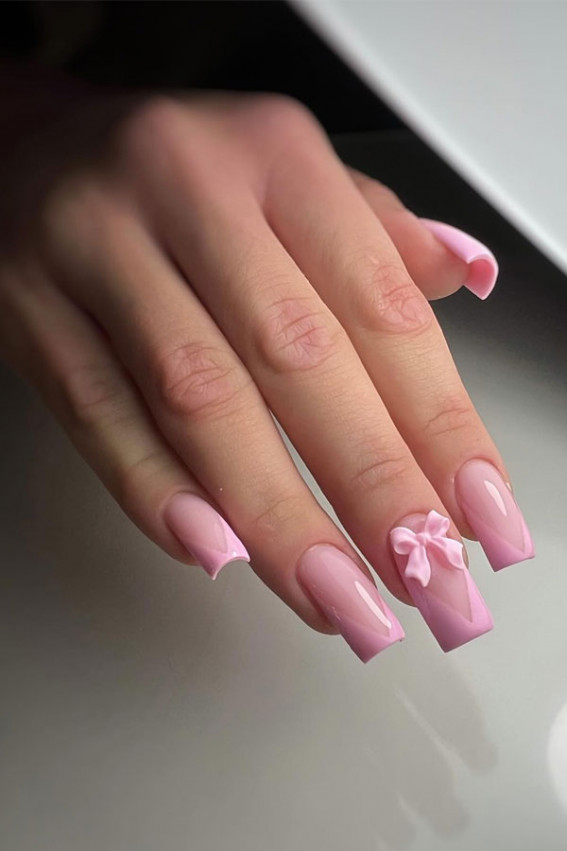 baby pink v-french tip nails, pink french tip nails, french tip nails pink, pink french tip nails short, french tip nails color, pink french tip nails medium length, light pink french tip nails