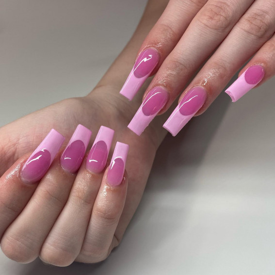 pink french tip nails, french tip nails pink, pink french tip nails long, french tip nails color, pink french tip nails medium length, light pink french tip nails