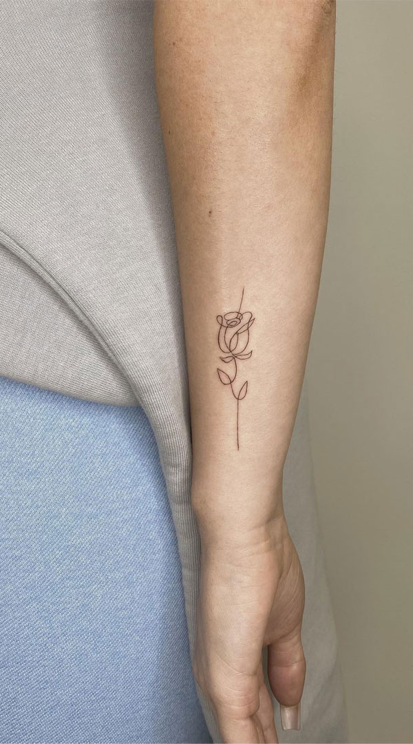 fine line rose tattoo, simple rose tattoo, rose tattoo designs, rose tattoo color, rose tattoos