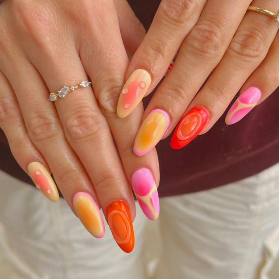 bright summer nails, summer nails, summer nail art, summer nails color