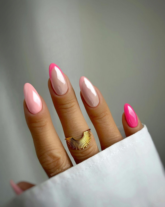 summer nails, summer nails simple, summer nails color, summer nail designs, simple summer nails, pink french tip nails