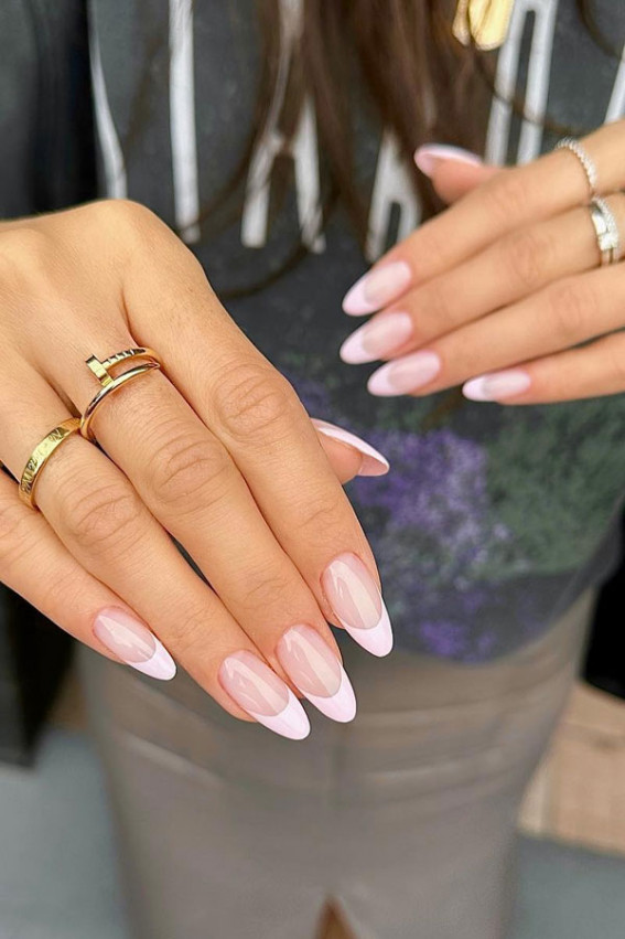 Pink French tip nails, wedding nails french ombre, French tip wedding nails short, French tip wedding nails with glitter, French tip wedding nails simple, nail designs, french tip with color, french manicure, wedding nails, classy wedding nails, french wedding nails, classic french nails with a twist