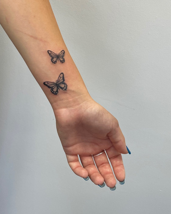 butterfly wrist tattoo, wrist tattoos