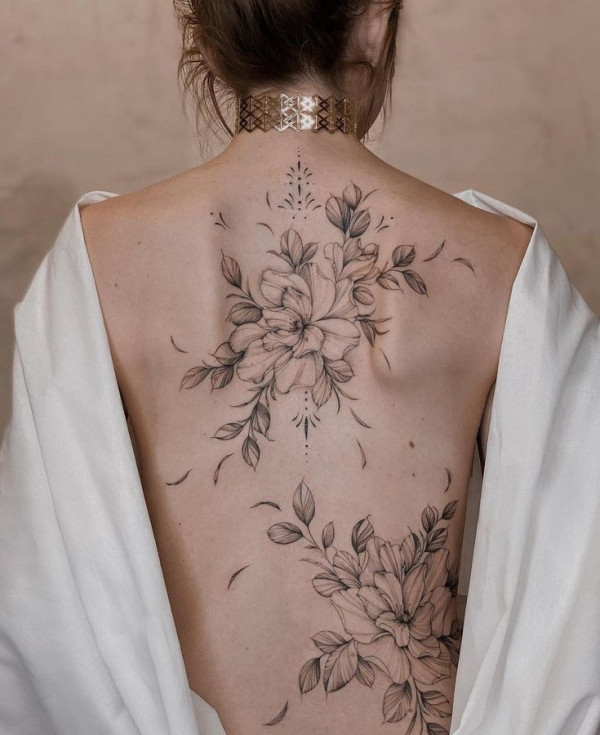 back tattoos, floral tattoo, tattoo placement ideas, best places for tattoos, tattoo design placement, tattoo locations, tattoo inspiration, tattoo tips, body art placement