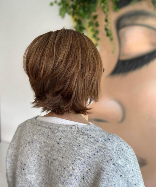 32 Best Bixie Haircuts: Layered Bob Bixie with Flip Ends