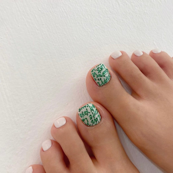 Love Letter Trendy Summer Pedicure Design : 35 Cute Toe Nails