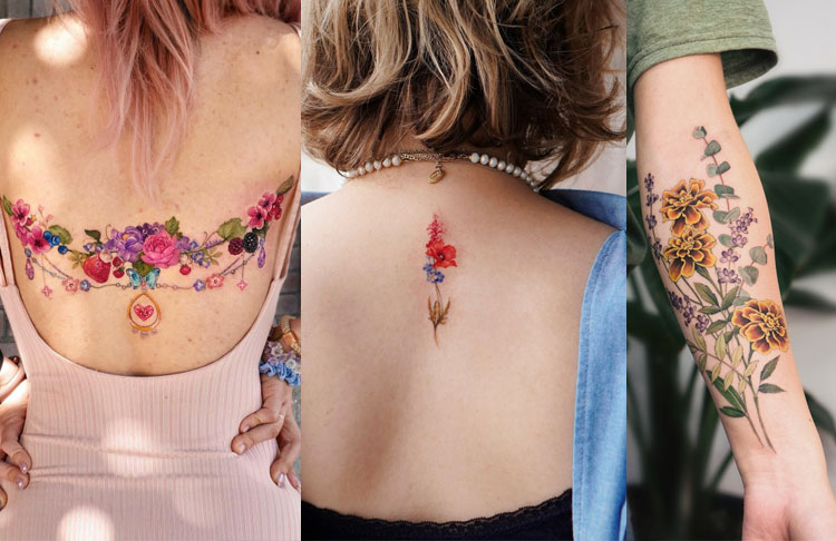 15 Stunning Colourful Floral Tattoos To Brighten Your Skin