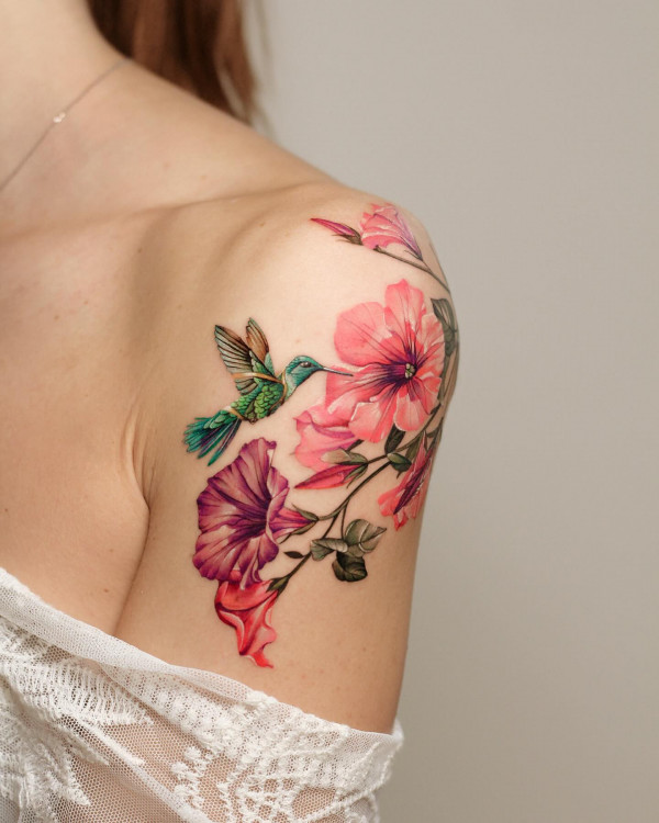 petunia tattoo, colorful flower tattoos for females, colourful floral tattoos, Colourful flower tattoos small, Colourful flower tattoos for females, colored flower tattoo sleeve, colorful flower tattoos, colour floral tattoo