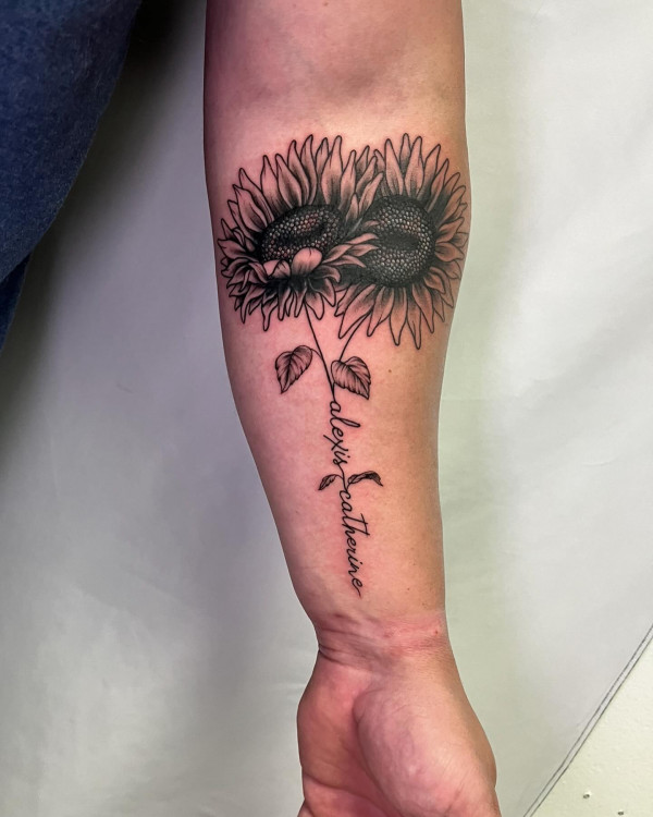 50 Best Floral Tattoos : Sunflower Tattoo 