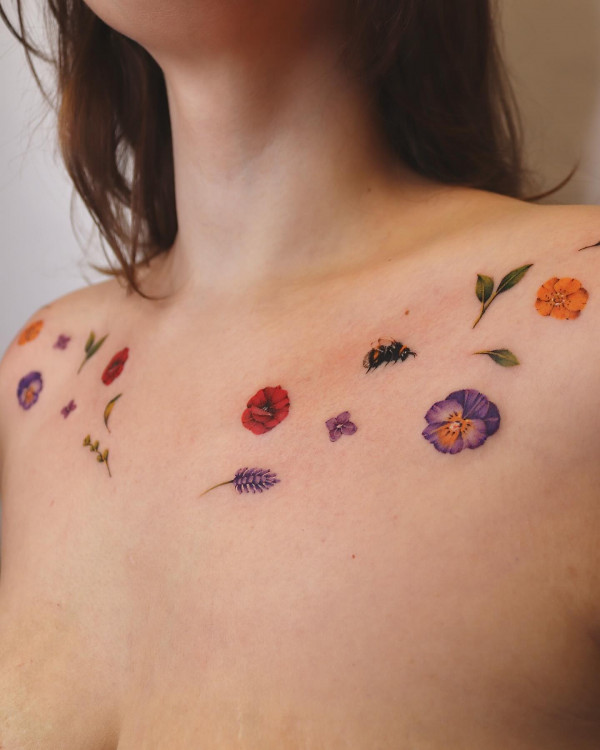 colorful flower tattoos for females, colourful floral tattoos, Colourful flower tattoos small, Colourful flower tattoos for females, colored flower tattoo sleeve, colorful flower tattoos, colour floral tattoo