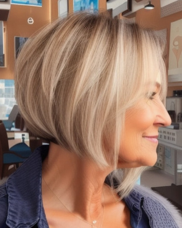 voluminous bob for fine hair, short hairstyles for women over 50