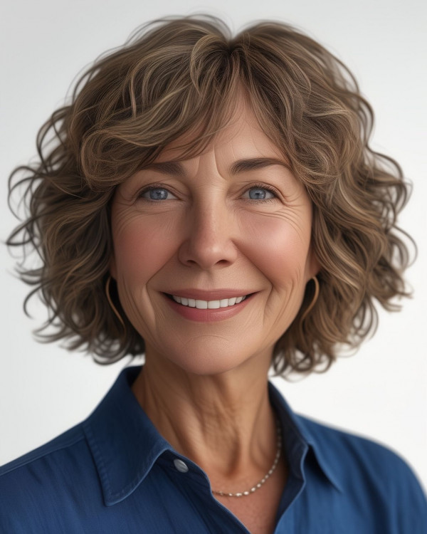 soft wavy bob with fringe, short haircuts for women over 50