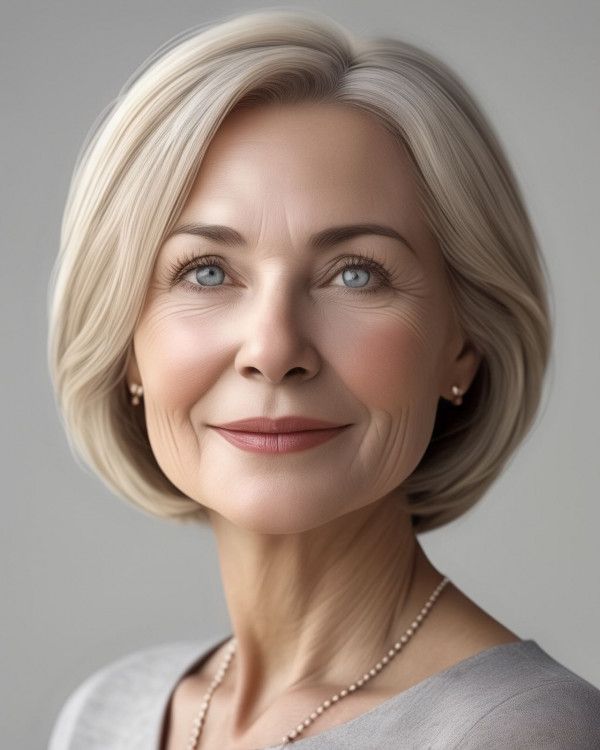 honey blonde classic bob haircut for ladies over 50