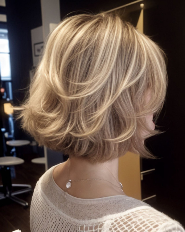 chic layered bob for women over 50