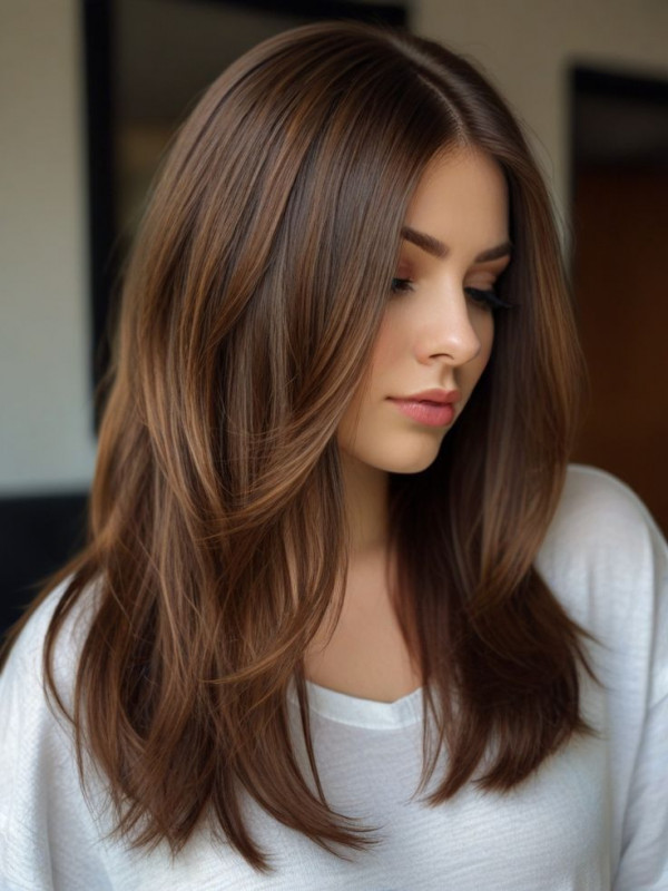 27 Trendsetting Haircuts : Middle Part Long Layered Haircut