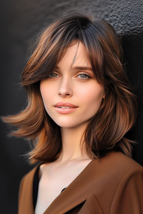 27 Trendsetting Haircuts : Brown Hair Layered Medium-Length Haircut