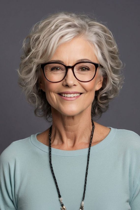 25 Stylish Haircuts for Women Over 60 with Glasses