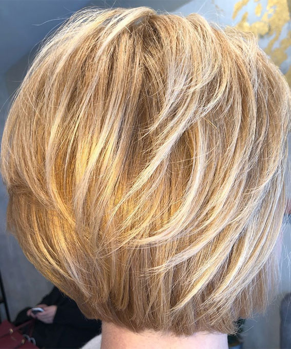 Bright Blonde Layered Bob : 22 Hottest Layered Hairstyles & Haircuts