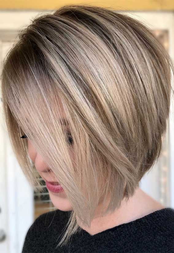 Blonde Stacked Bob : 22 Hottest Layered Hairstyles & Haircuts