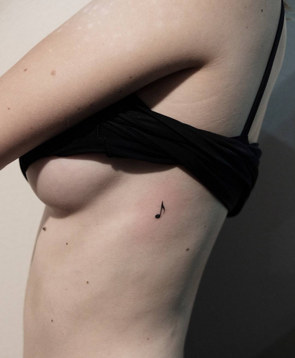 tiny tattoos, rib tattoos, note tattoos, minimalist tattoos