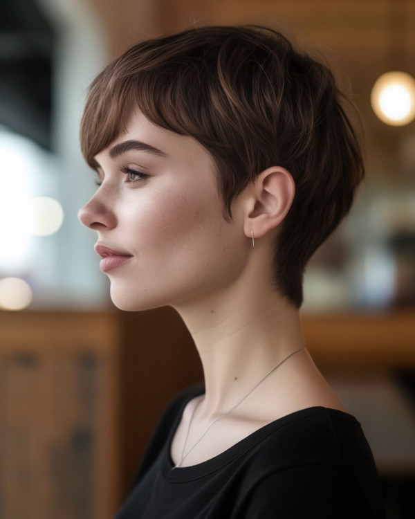 Subtle Wave Pixie haircut, youthful pixie haircuts