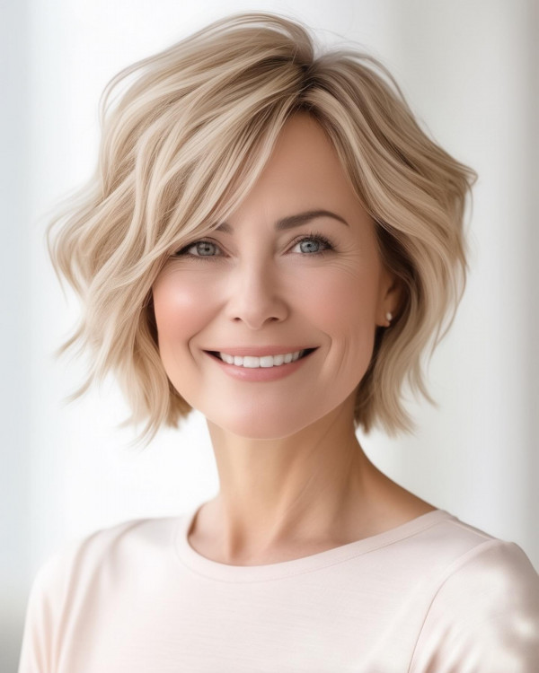 short bob with waves