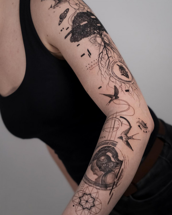 Mythological Sleeve Tattoo, full sleeve tattoos