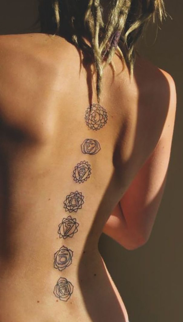 Chakra Spine Tattoo, spine tattoo designs, spine tattoos