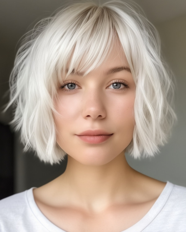 Chic Platinum Blonde Bob