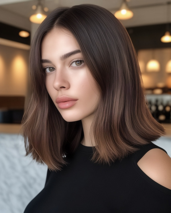 Sleek Brunette Lob