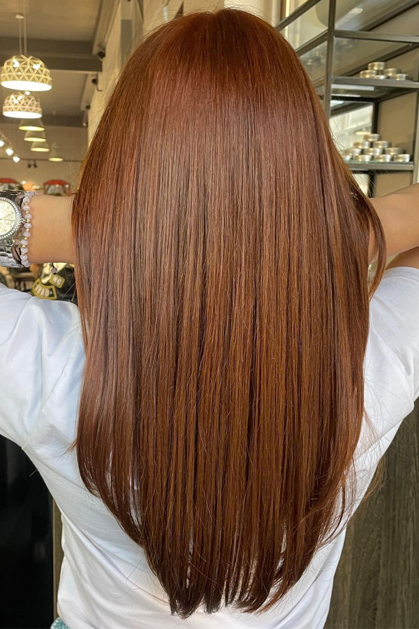 Rich Auburn Red fall hair color idea