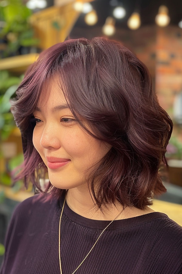 Wavy Plum Bob with Feathered Layers