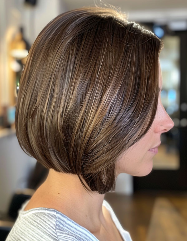 Sleek Brown Bob haircut