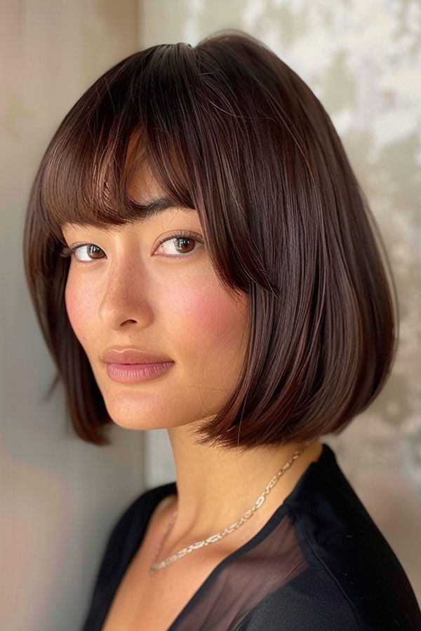 Sleek Bob with Bangs