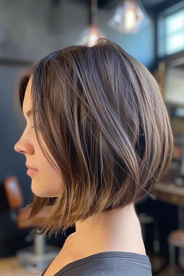 Textured Brunette Bob