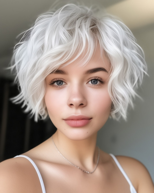 platinum tousled messy bob 