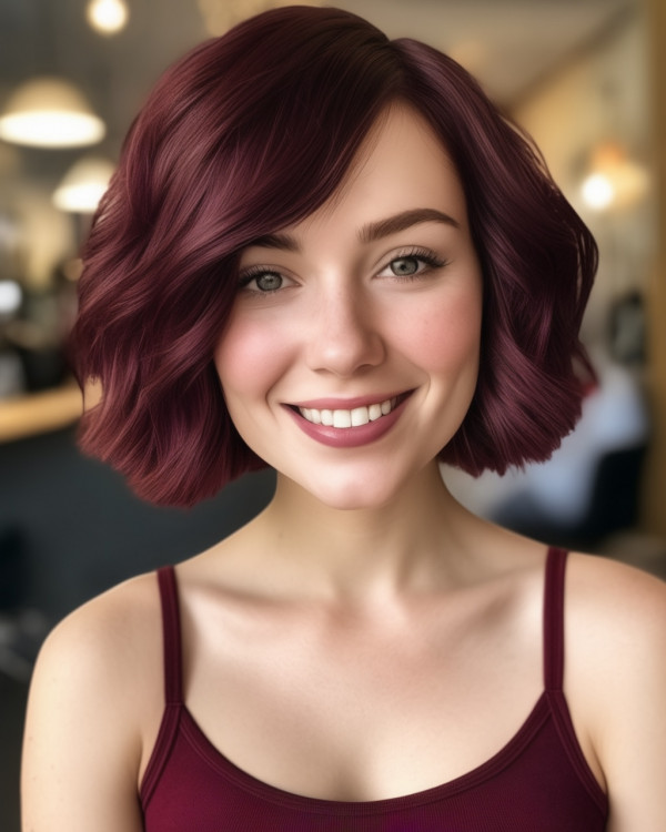 Bordeaux Burgundy Velvet Bob