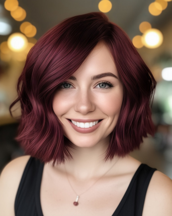 Rich Garnet Long Bob