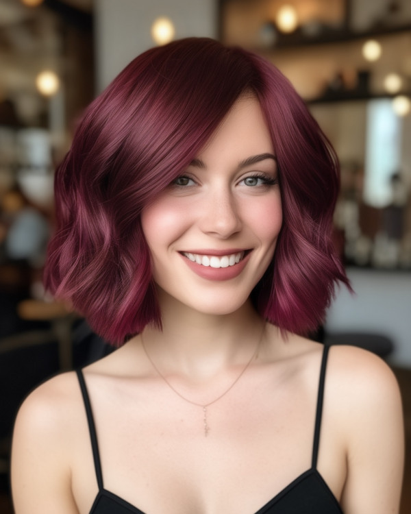 Berry Burgundy textured Bob