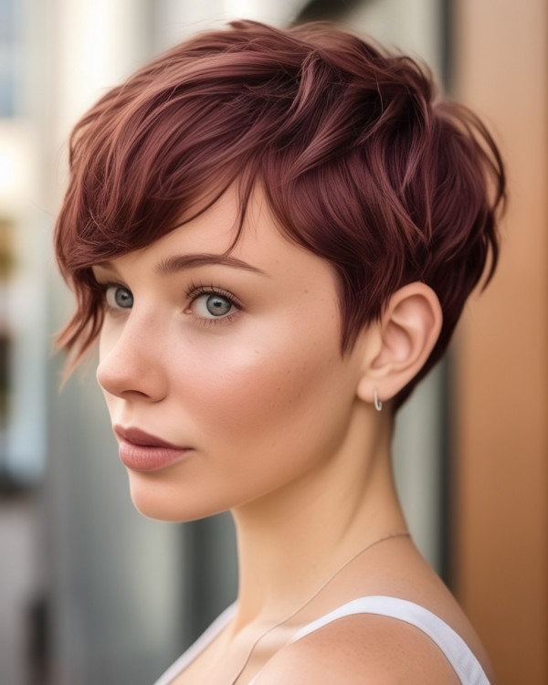 Rosewood Burgundy Pixie