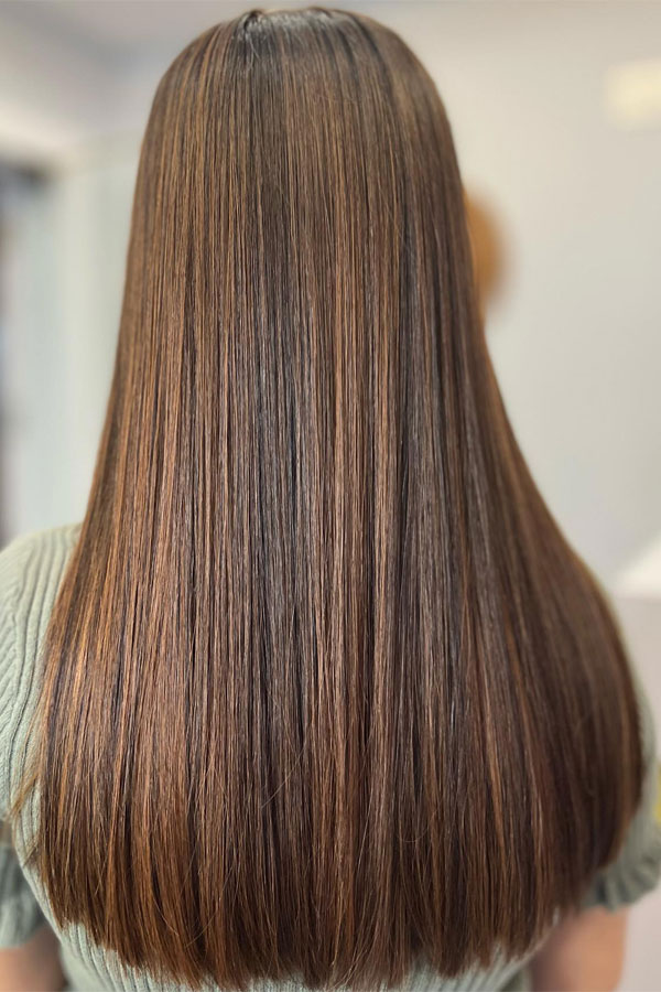 Brown Sugar Caramel Long Hair, caramel hair colour, autumn hair color idea, brown hair color