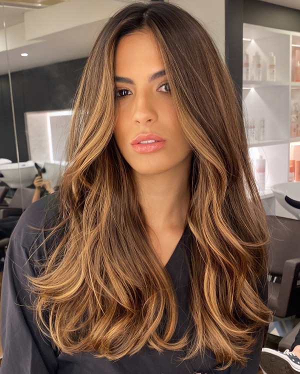 Sleek Butterscotch Caramel, caramel hair colour, autumn hair color idea, brown hair color