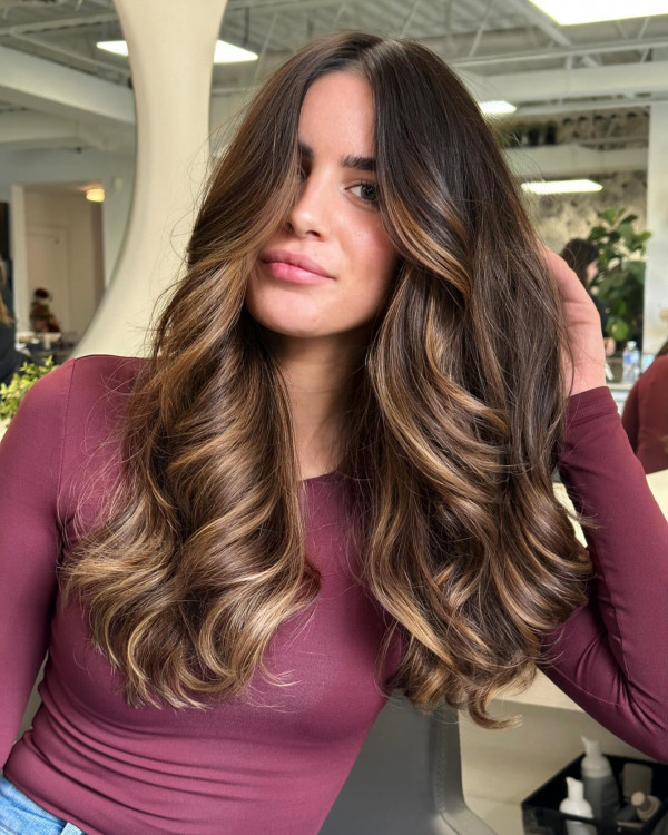 espresso caramel hair colour, caramel hair colour, autumn hair color idea, brown hair color