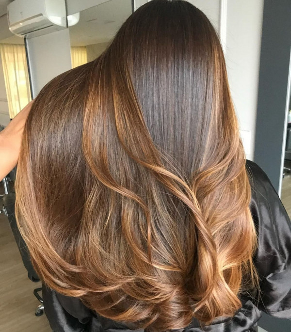 Deep Caramel Swirl, caramel hair colour, autumn hair color idea, brown hair color