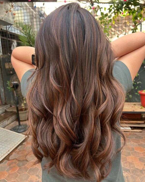 Chestnut Balayage, chestnut hair color idea