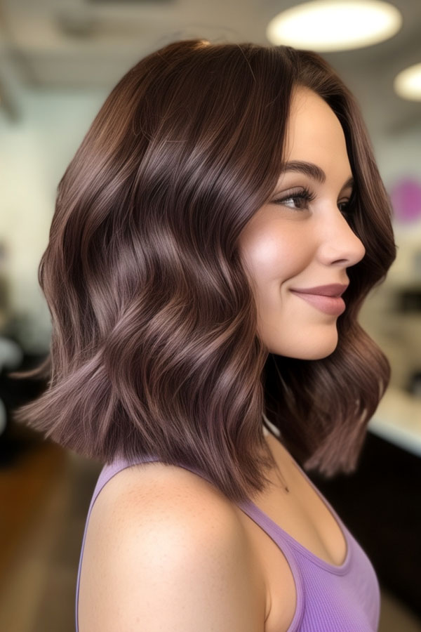 Plum Chestnut Bob, chestnut hair color ideas